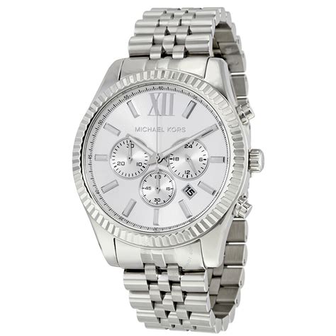 michael kors men's watch silver|michael kors watch silver women's.